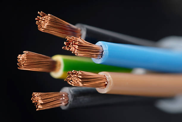 Macro detail of a powercable.