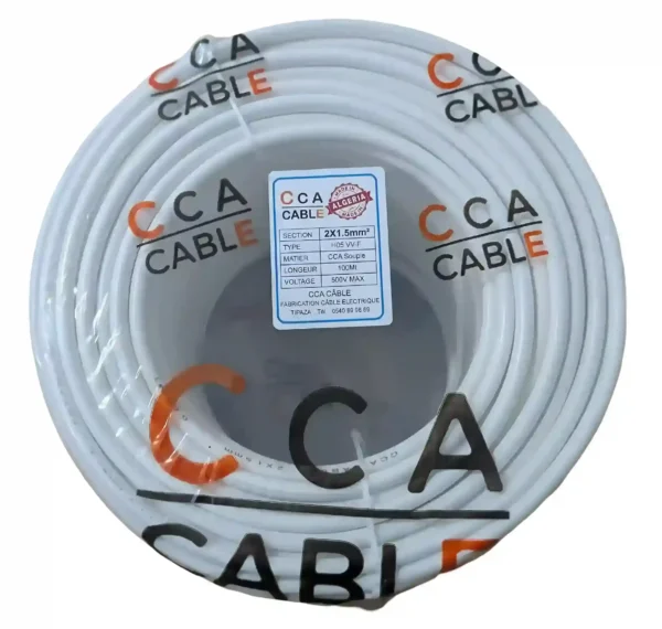 Câble souple alucuivre 2x1.5 mm²